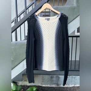 Vince Ombre Dip Dye Cable Knit Cashmere Blend Sweater Size Small